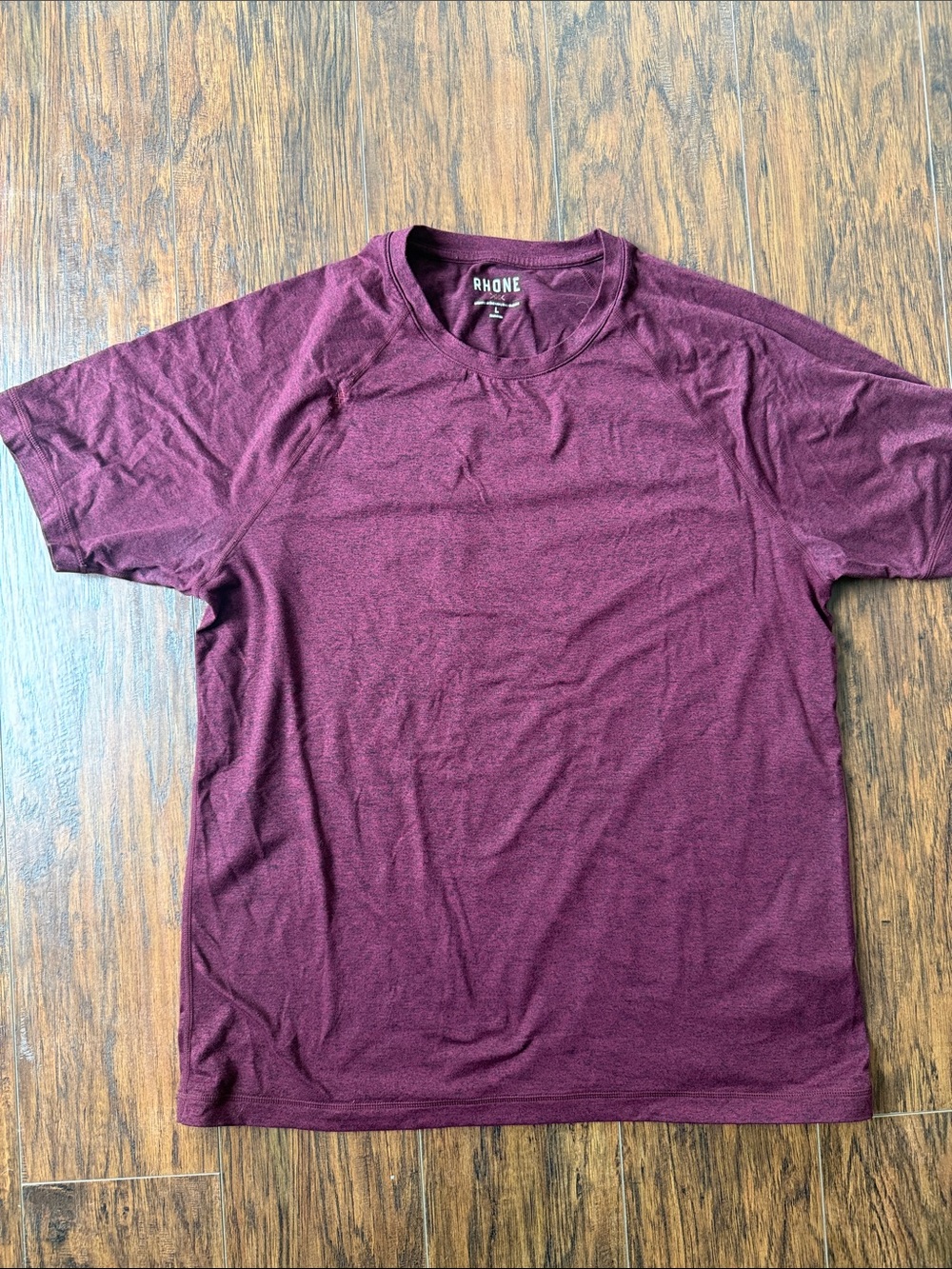 RHONE Men’s Short Sleeve Crew Tee — Burgundy Heather